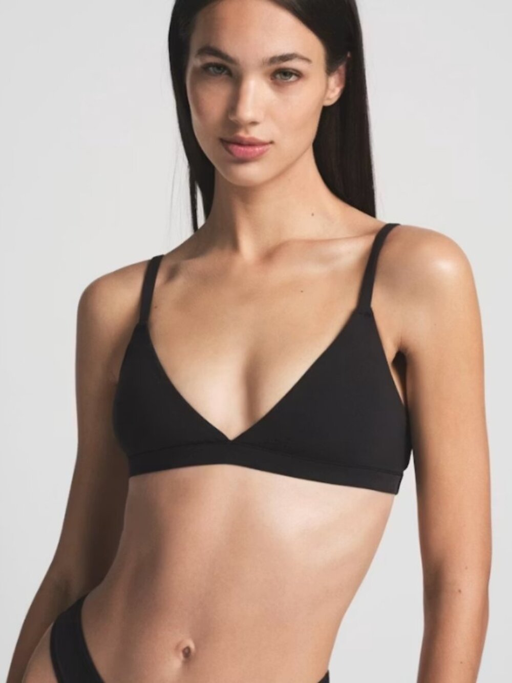 NEW SKIMS Fits Everybody Triangle Bralette in Onyx Black XS NWOT